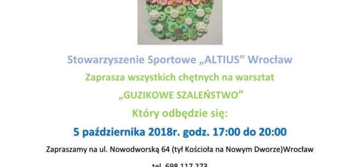 Zapraszamy na warsztaty pn. Guzikowe szaleństwo