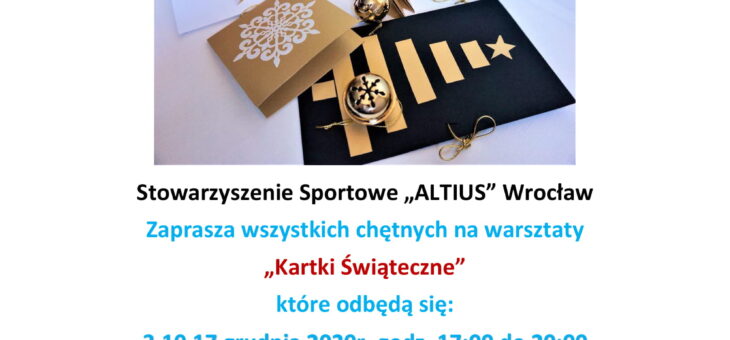 Zaproszenie na warsztaty „Kartki świąteczne” 3, 10 i 17 grudnia 2020 r. #warsztaty