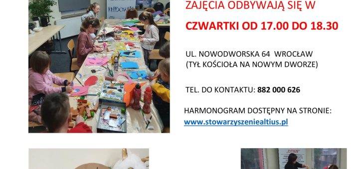 Zapraszamy na bezpłatne warsztaty dla dzieci i ich opiekunów #warsztaty #citius #altius