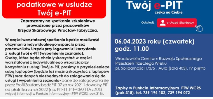 Warsztaty poświęcone wypełnianiu e-PIT #wroclaw